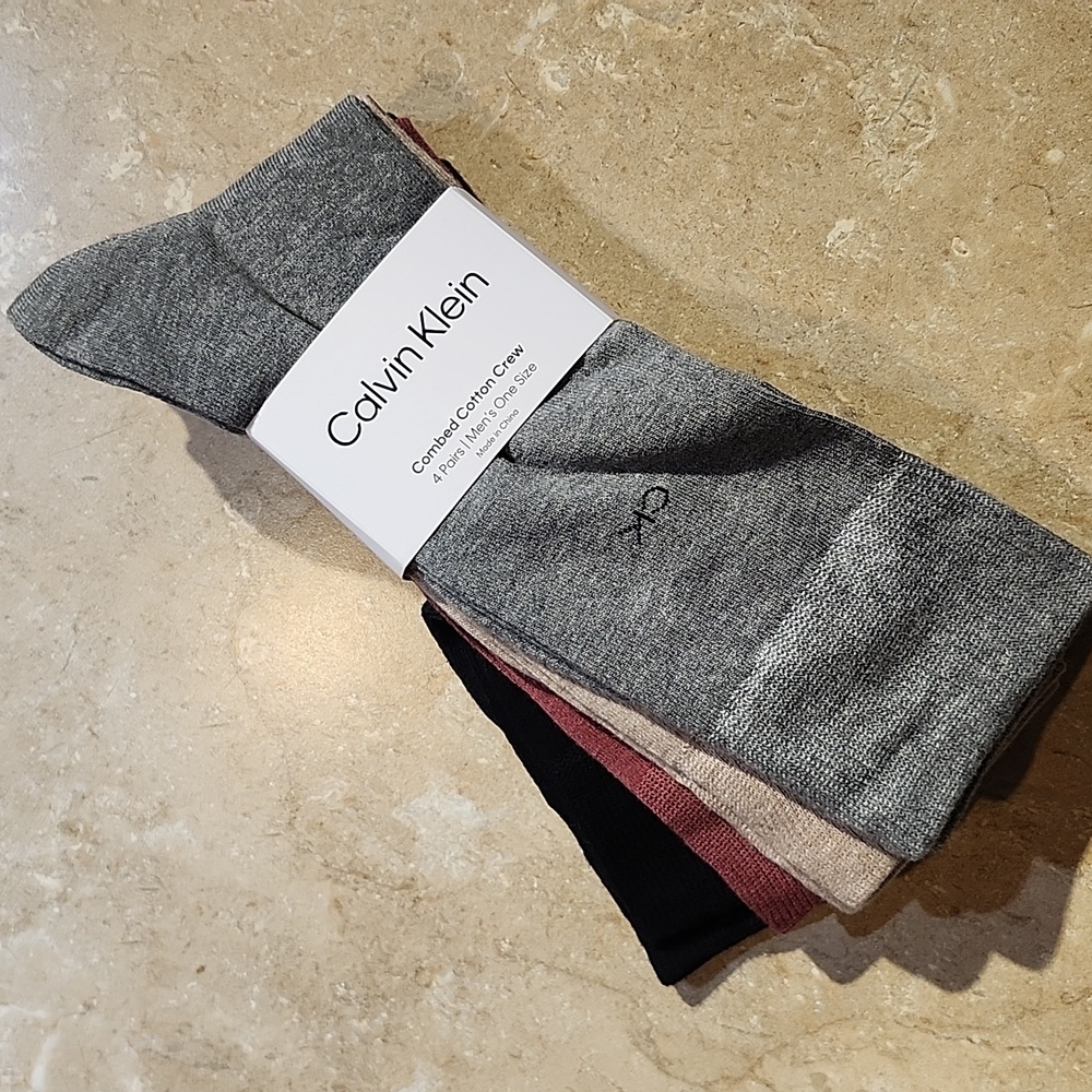 Calvin Klein Multicolored Combed Cotton Crew Socks - 4 pack